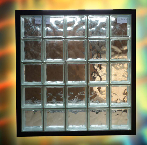 Black Powder Coated Frame Glass Block